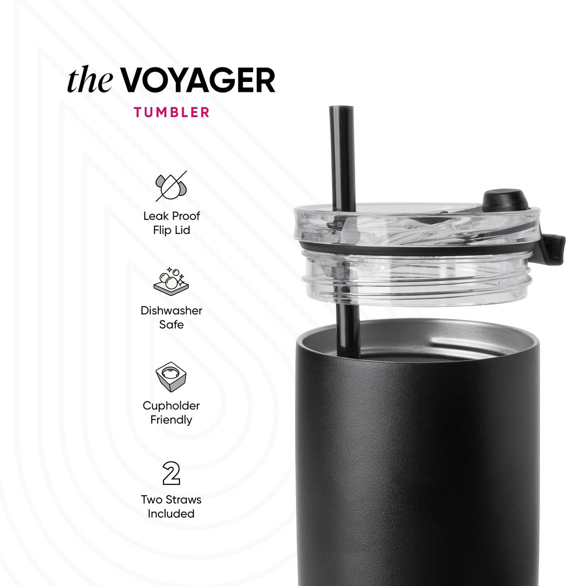 NFL Voyager Tumbler with Clear Flip Lid & Straw